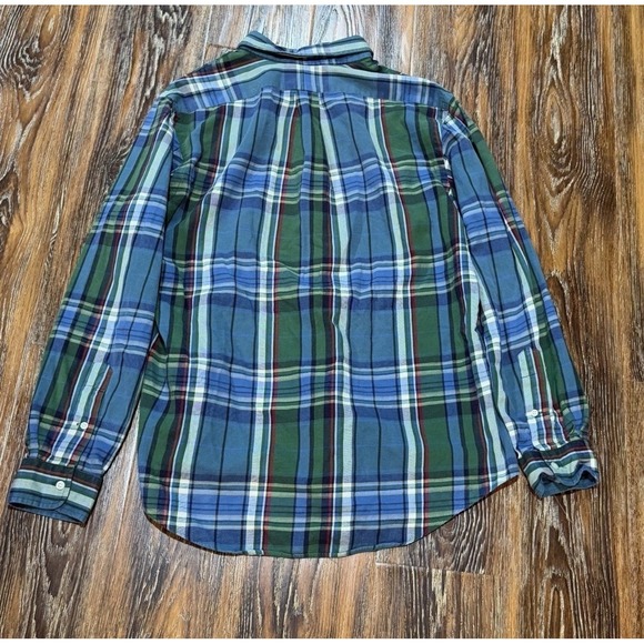 2 Vintage Polo Ralph Lauren Shirt McMeel Men's Size L Brown - Green Custom Plaid - Picture 4 of 10
